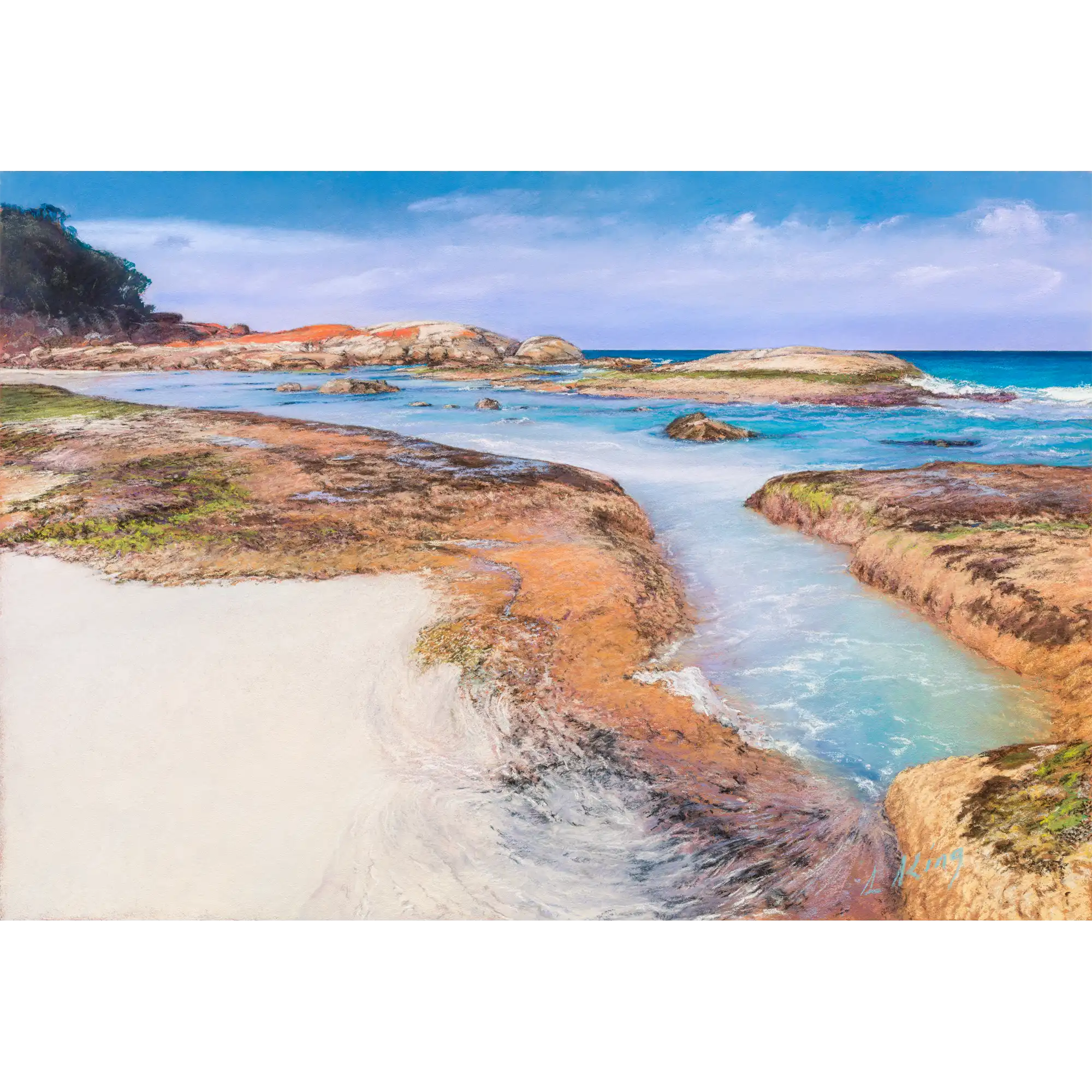 Channel in the Rocks Pastel by Laurence King
