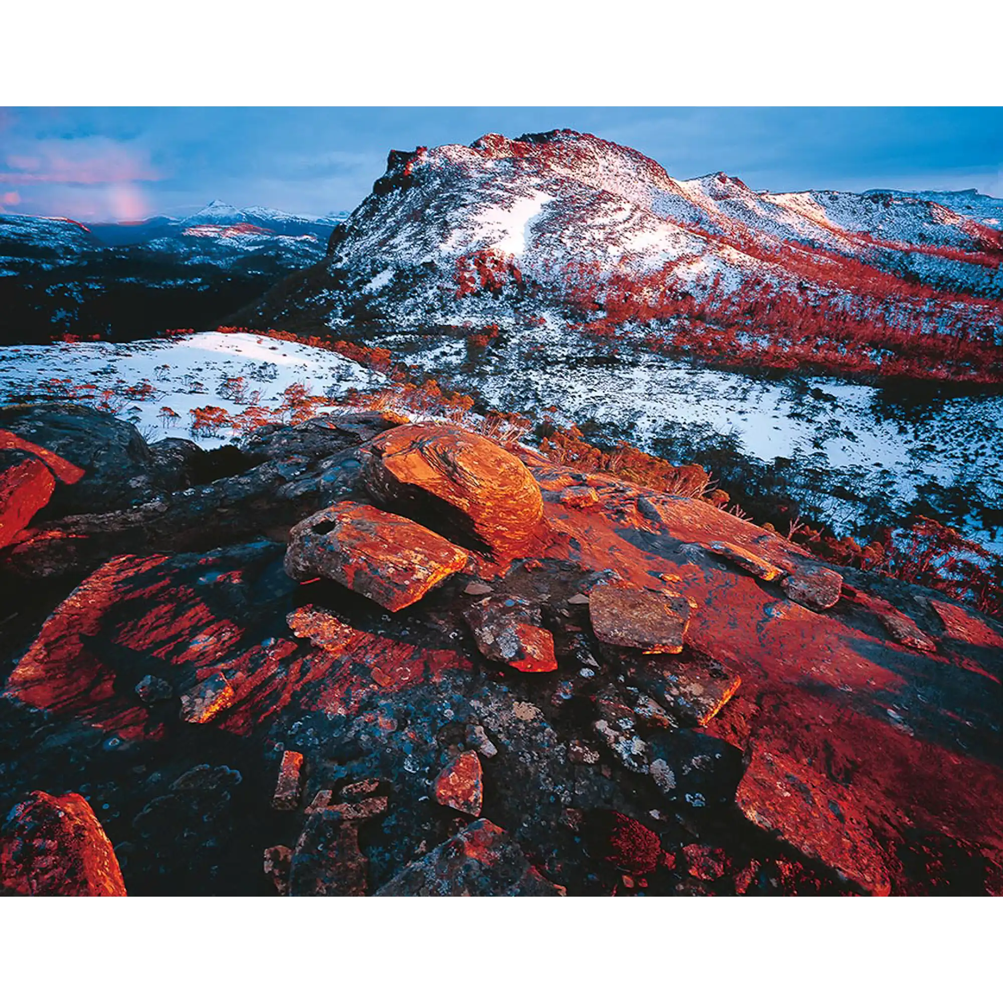 Snow on sandstone 2-Tasmania by Rob Blakers