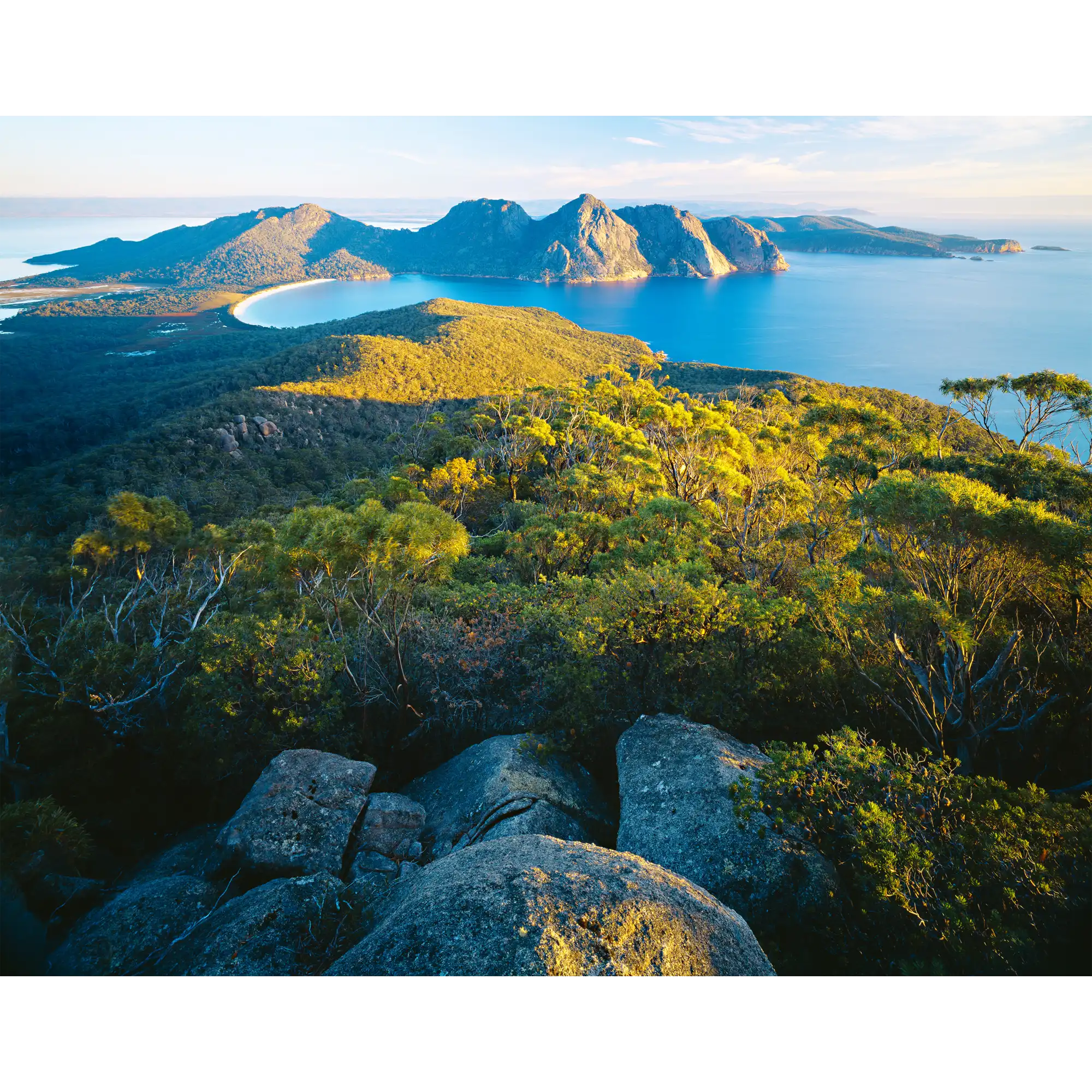 View to Wineglass Bay-Freycinet NP-Tasmania by Rob Blakers