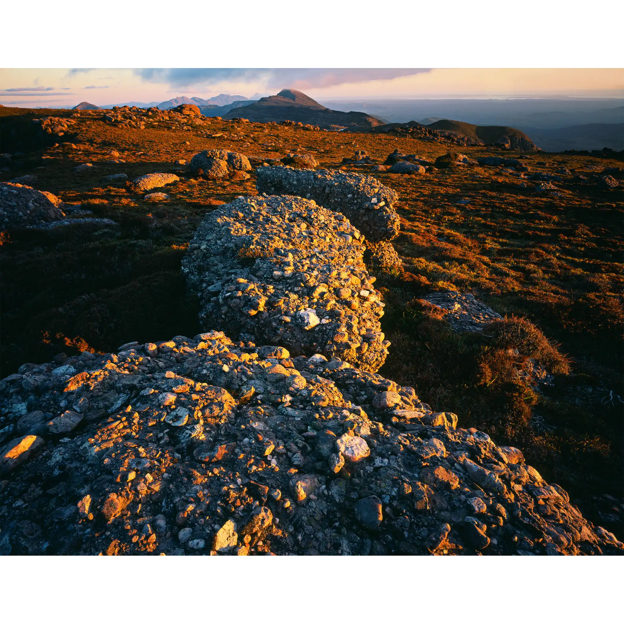 Evening, West Coast Range, Tasmania by Rob Blakers