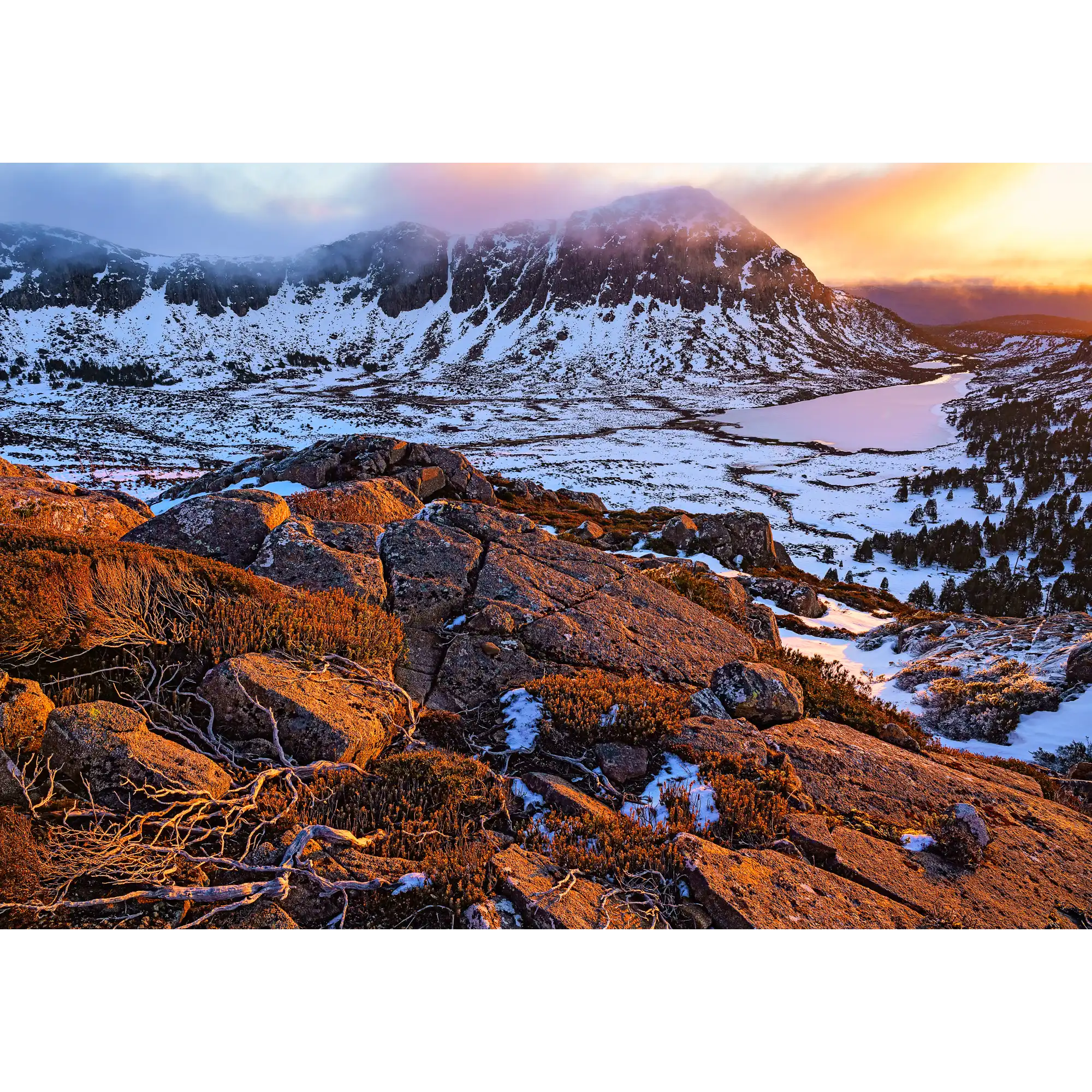 Walls of Jerusalem winter sunset #1, Tasmania by Grant Dixon