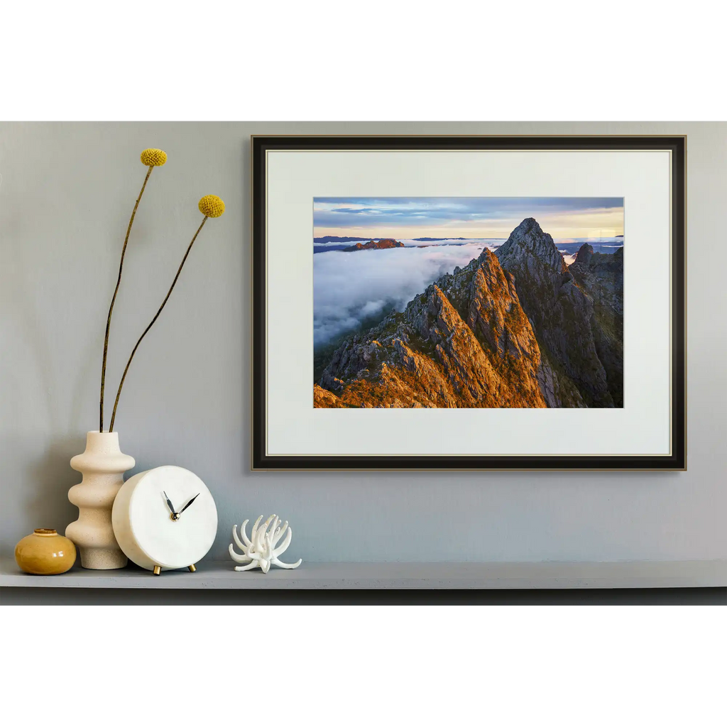 Quartzite peaks at dawn, southwest Tasmania by Grant Dixon