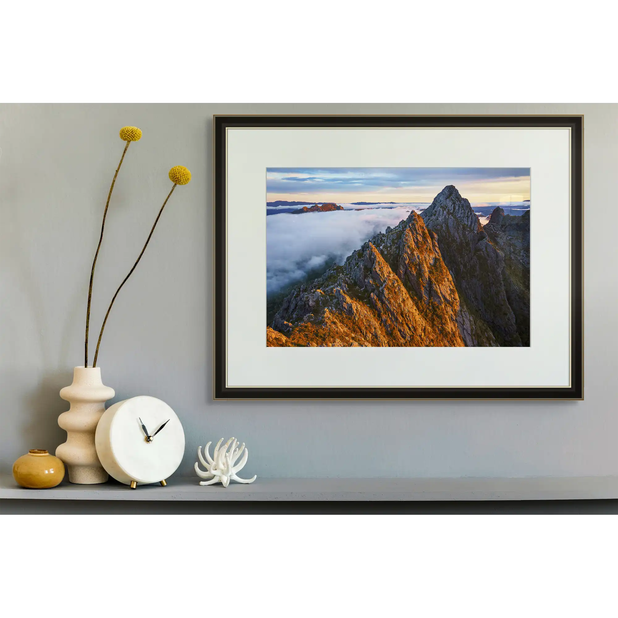Quartzite peaks at dawn, southwest Tasmania by Grant Dixon
