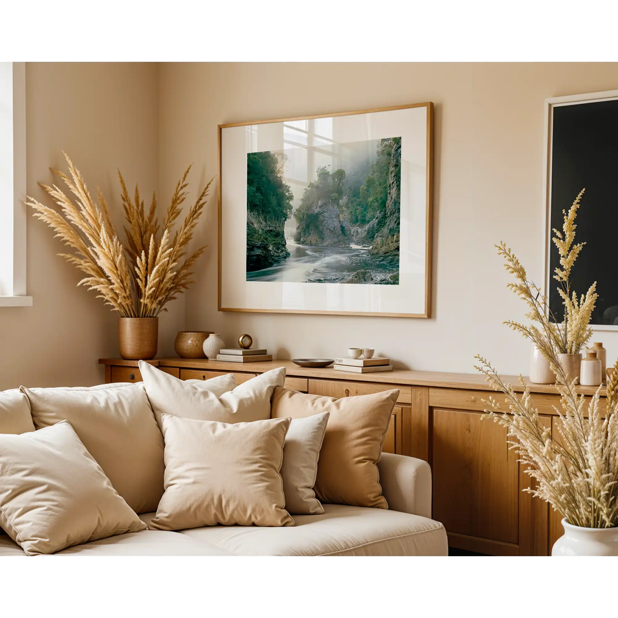 Morning mist, Rock Island Bend, Franklin River, Tasmania By Peter Dombrovskis