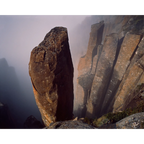 Dolerite columns at the head of avalanche couloir, Organ Pipes, kunanyi/Mount Wellington by Peter Dombrovskis