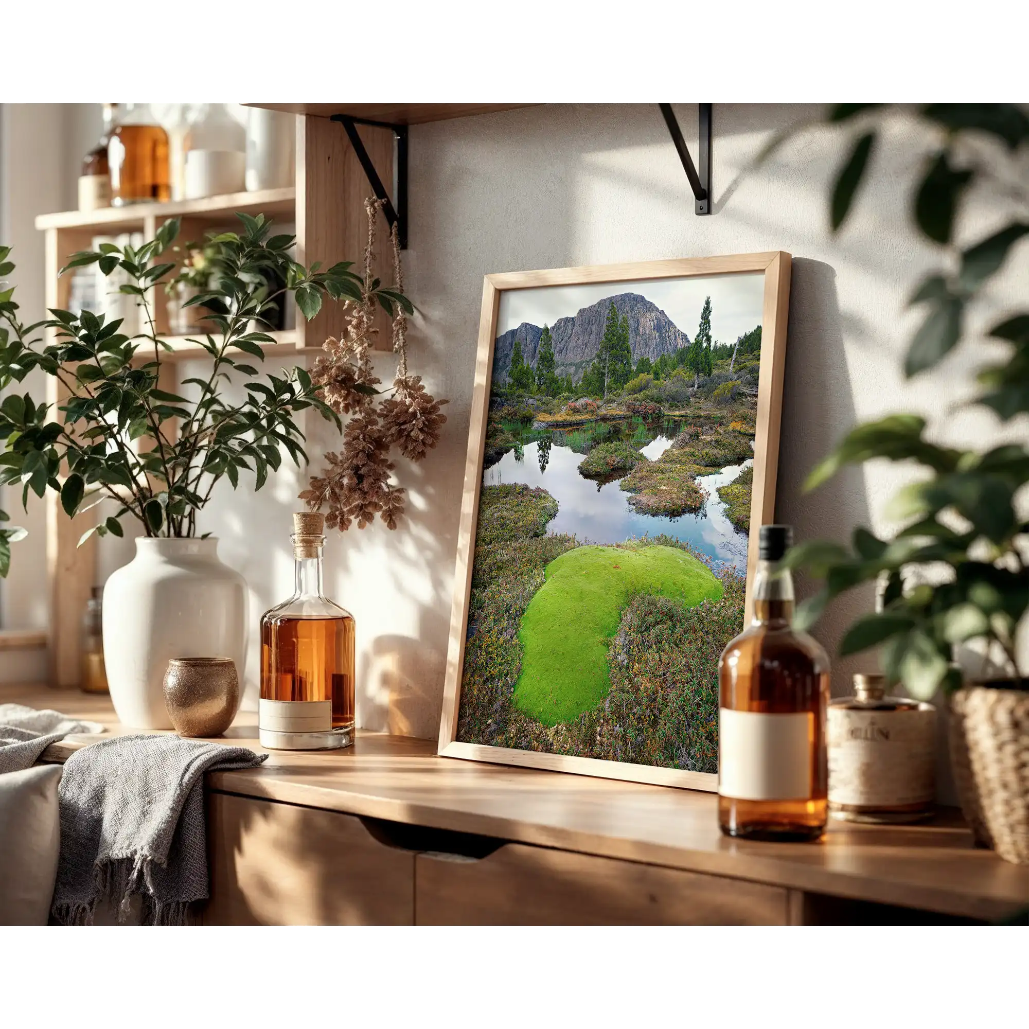 Tarn below the west wall, Walls of Jerusalem National Park, Tasmania by Peter Dombrovskis