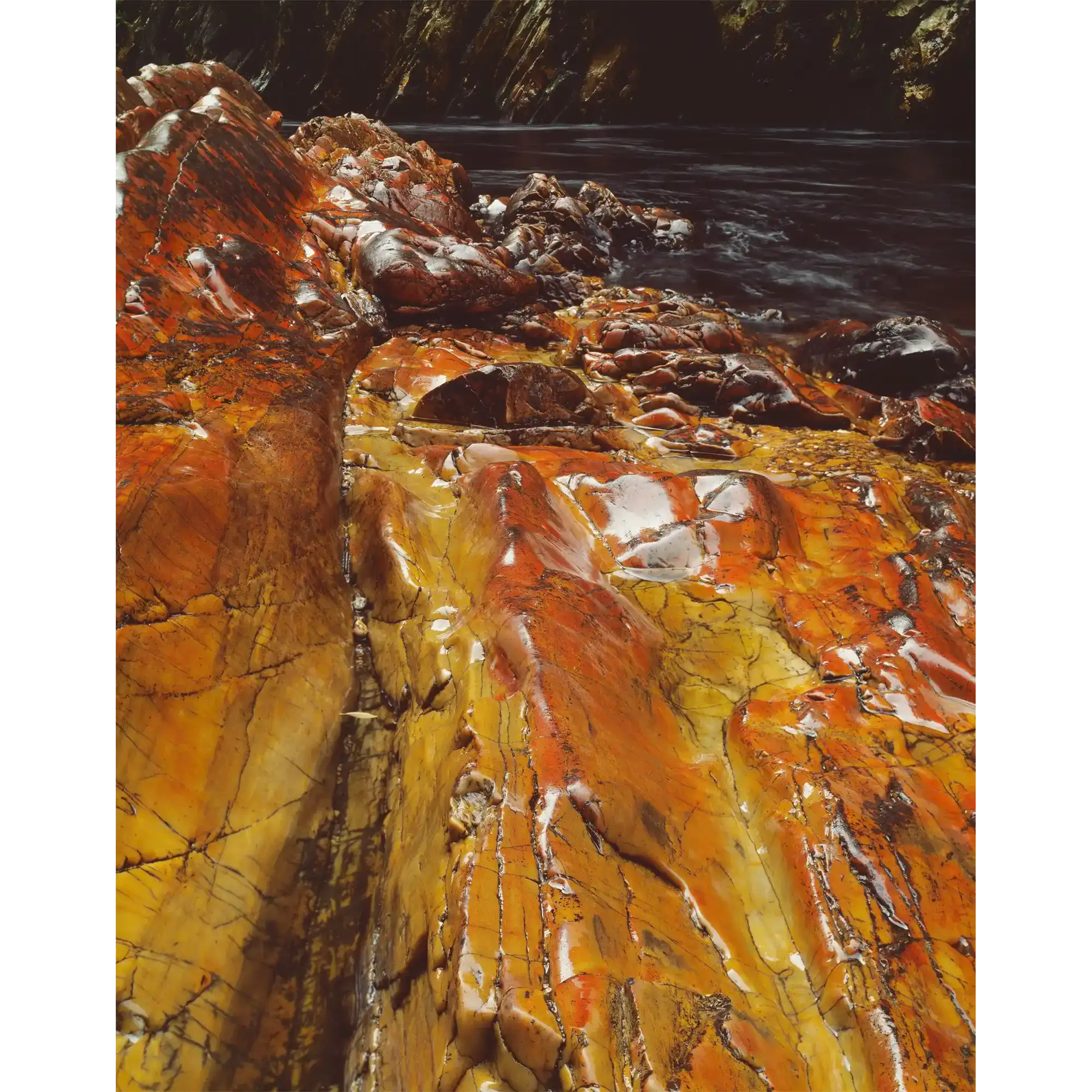 Polished quartzite above Irenabyss, Franklin River, Tasmania by Peter Dombrovskis