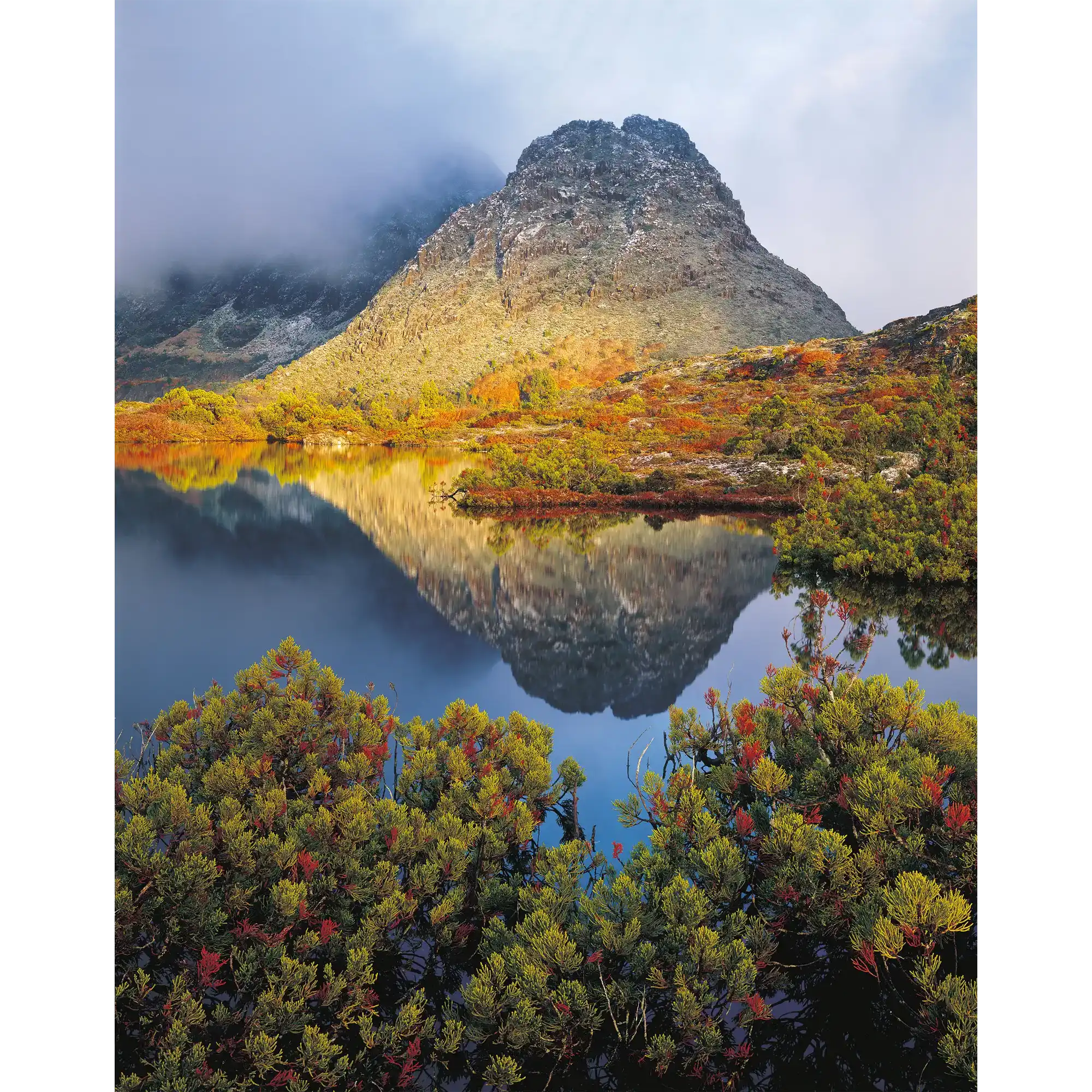 Morning light on Little Horn, Cradle Mountain-Lake St. Clair National Park, Tasmania by Peter Dombrovskis