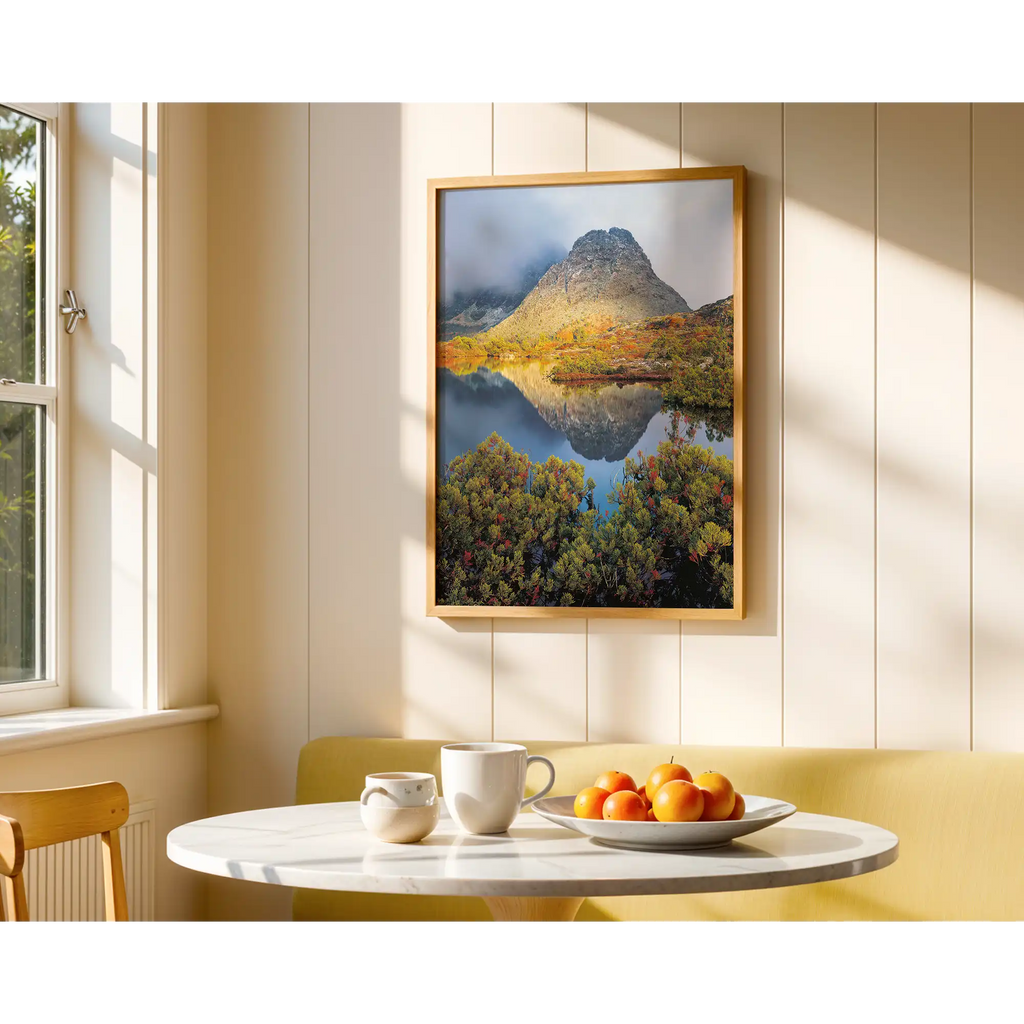 Morning light on Little Horn, Cradle Mountain-Lake St. Clair National Park, Tasmania by Peter Dombrovskis
