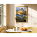 Morning light on Little Horn, Cradle Mountain-Lake St. Clair National Park, Tasmania by Peter Dombrovskis