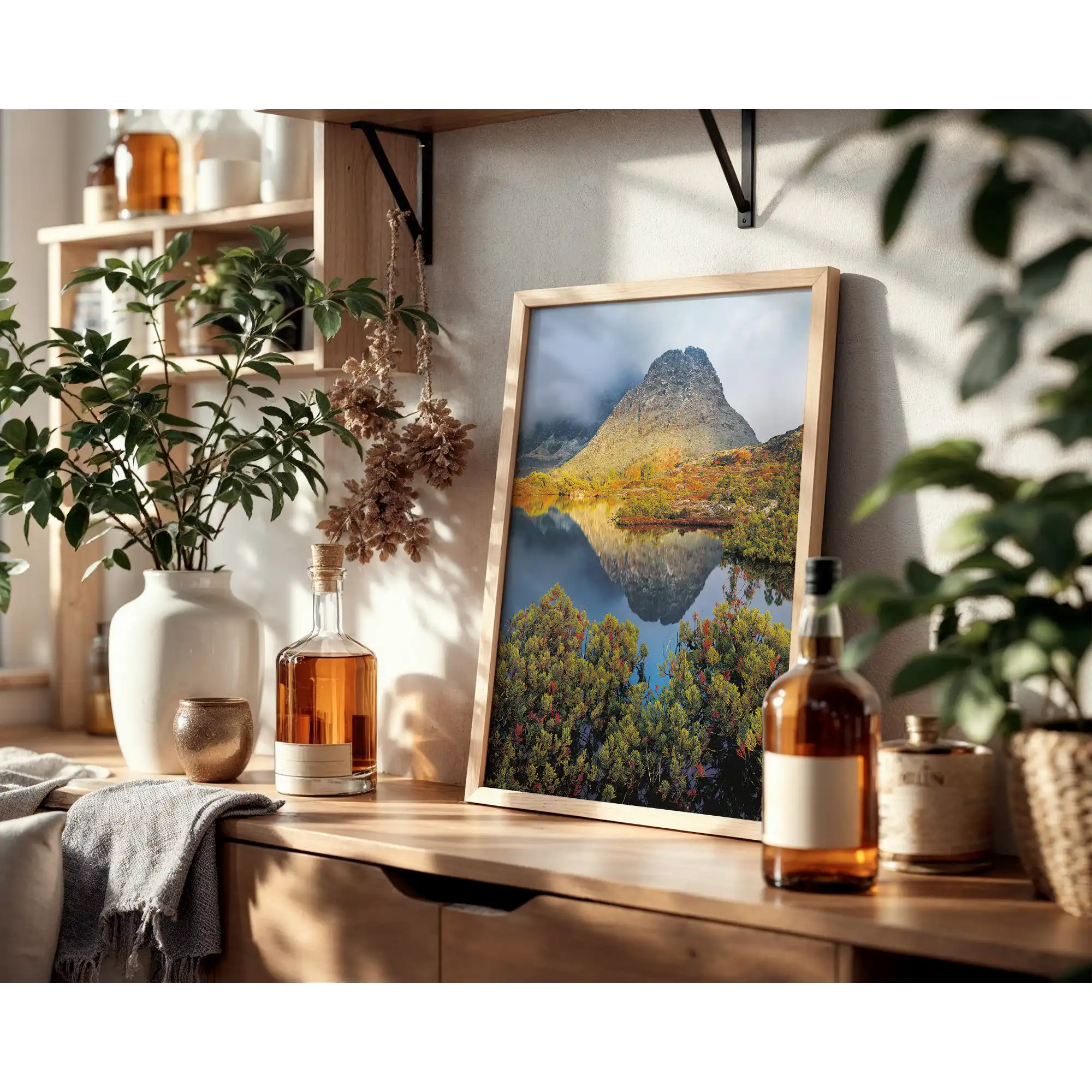 Morning light on Little Horn, Cradle Mountain-Lake St. Clair National Park, Tasmania by Peter Dombrovskis