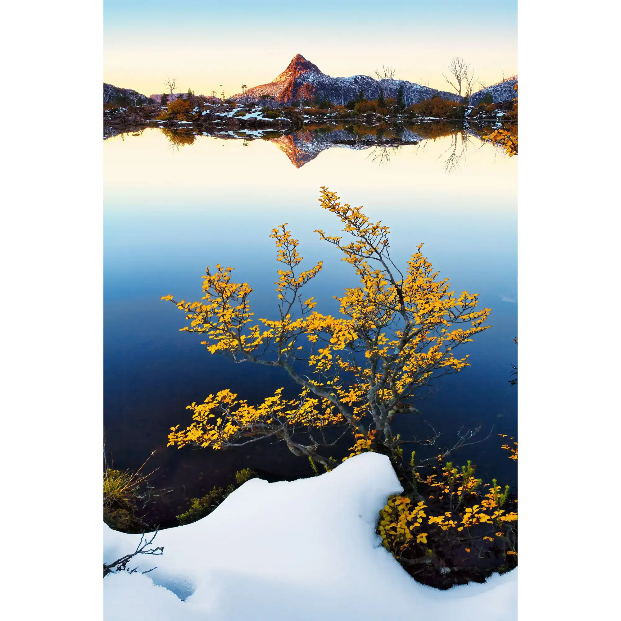 Mt Gould from Lake Elysia, Tasmania by Dennis Harding