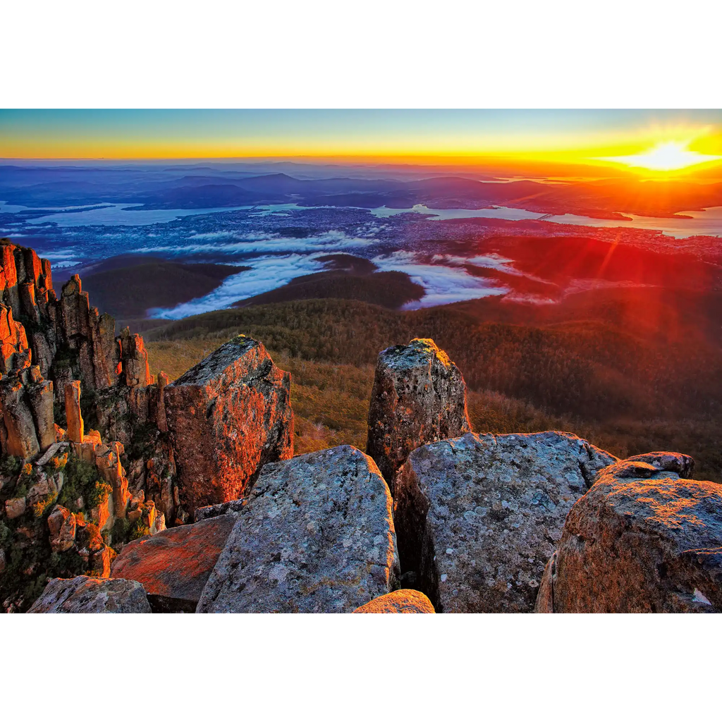 Hobart from the Organ Pipes, Mt Wellington, Tasmania by Dennis Harding