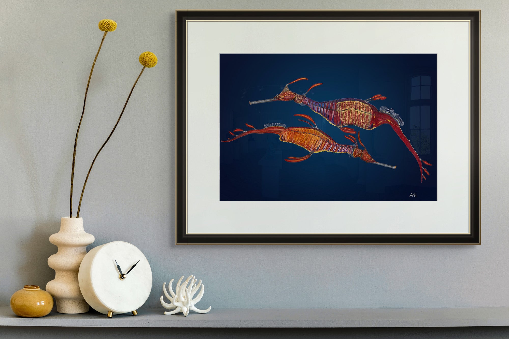 Weedy Seadragon Pair by Andy Hoggins