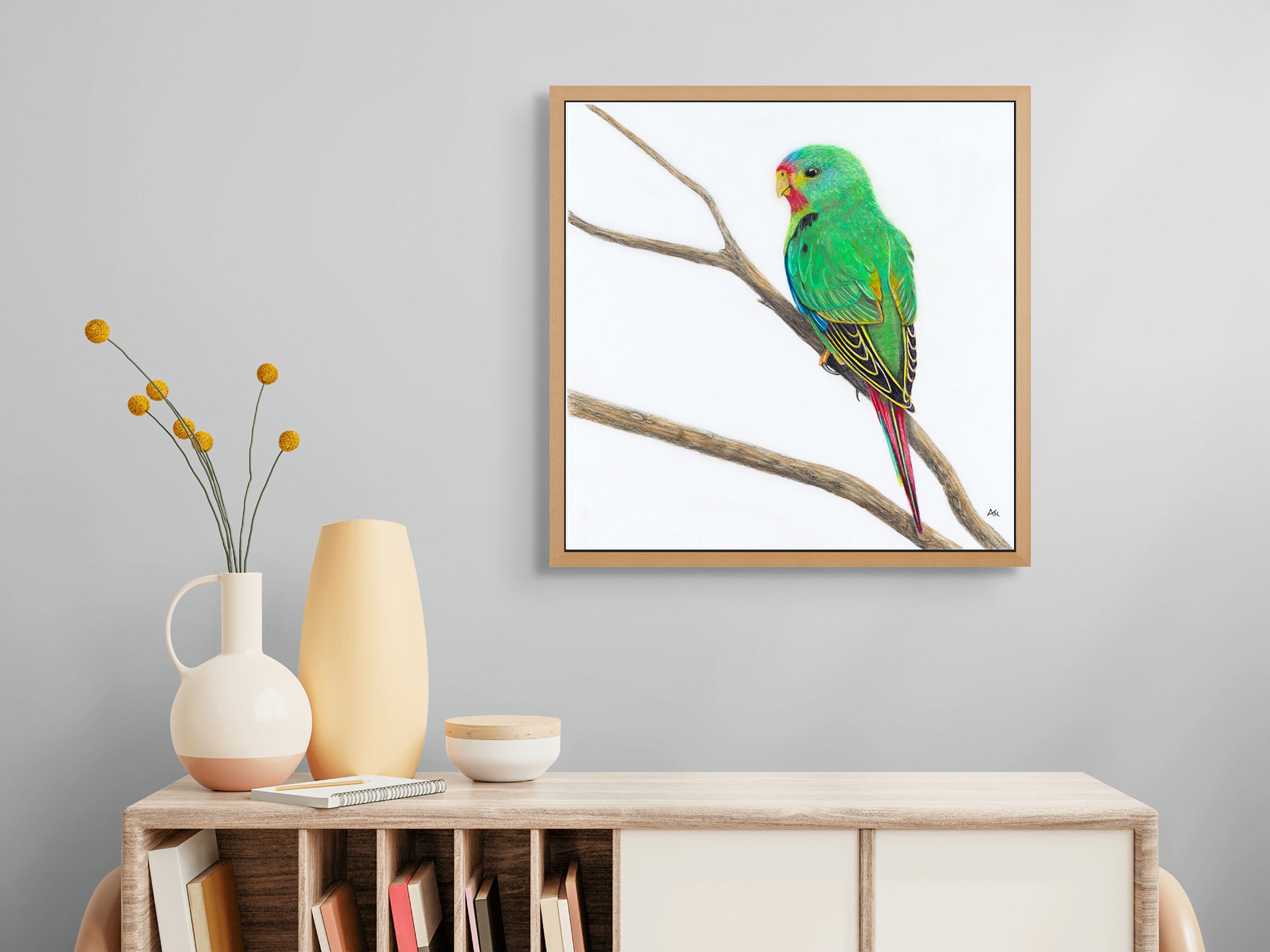 Swift Parrot Juvenile - Not Easy Being Green by Andy Hoggins