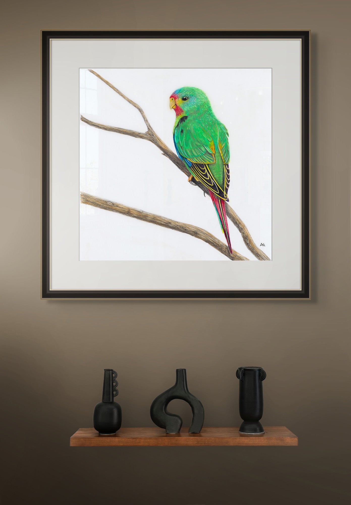 Swift Parrot Juvenile - Not Easy Being Green by Andy Hoggins