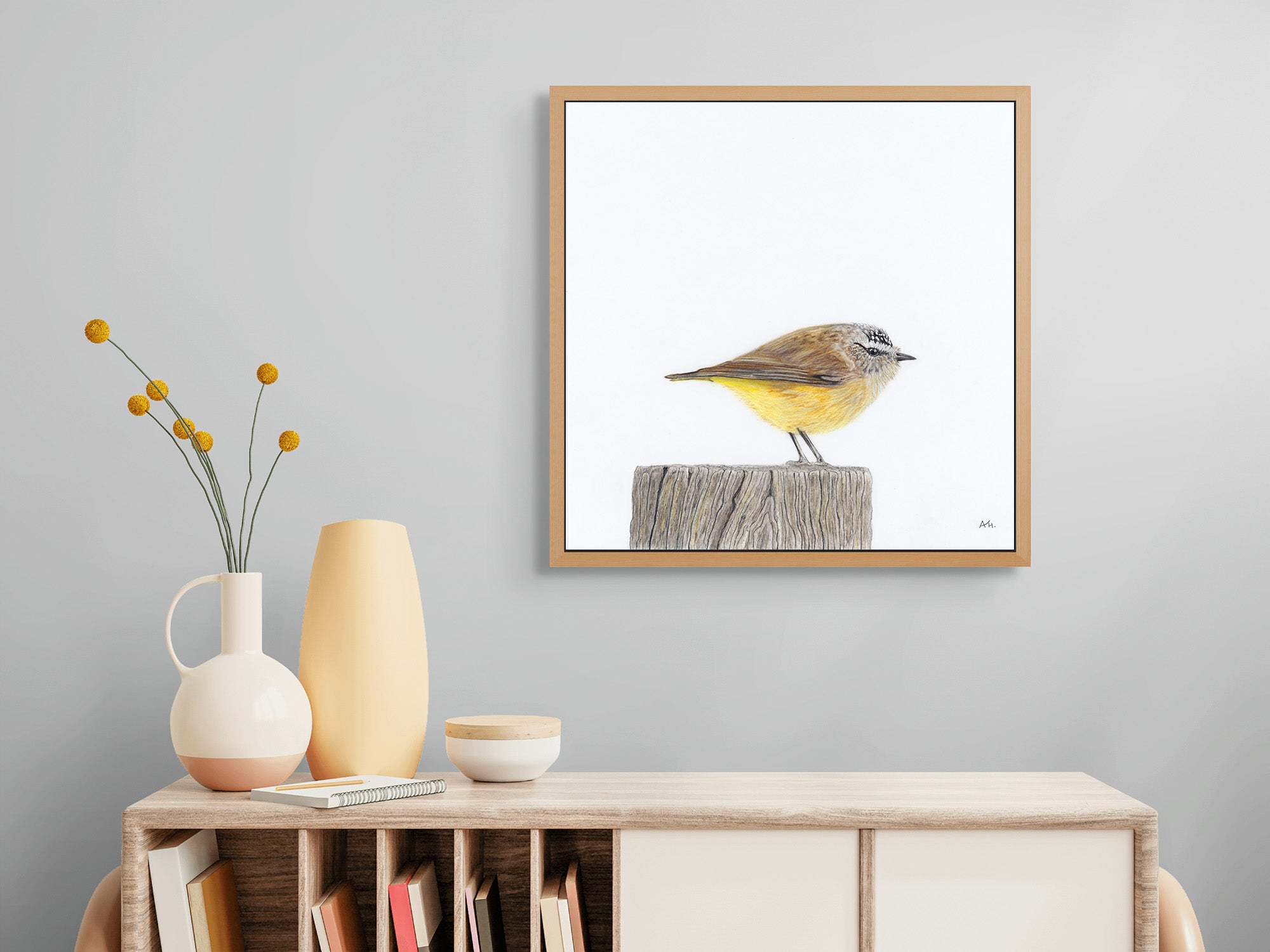 Yellow Rumped Thornbill - Moment of Stillness by Andy Hoggins