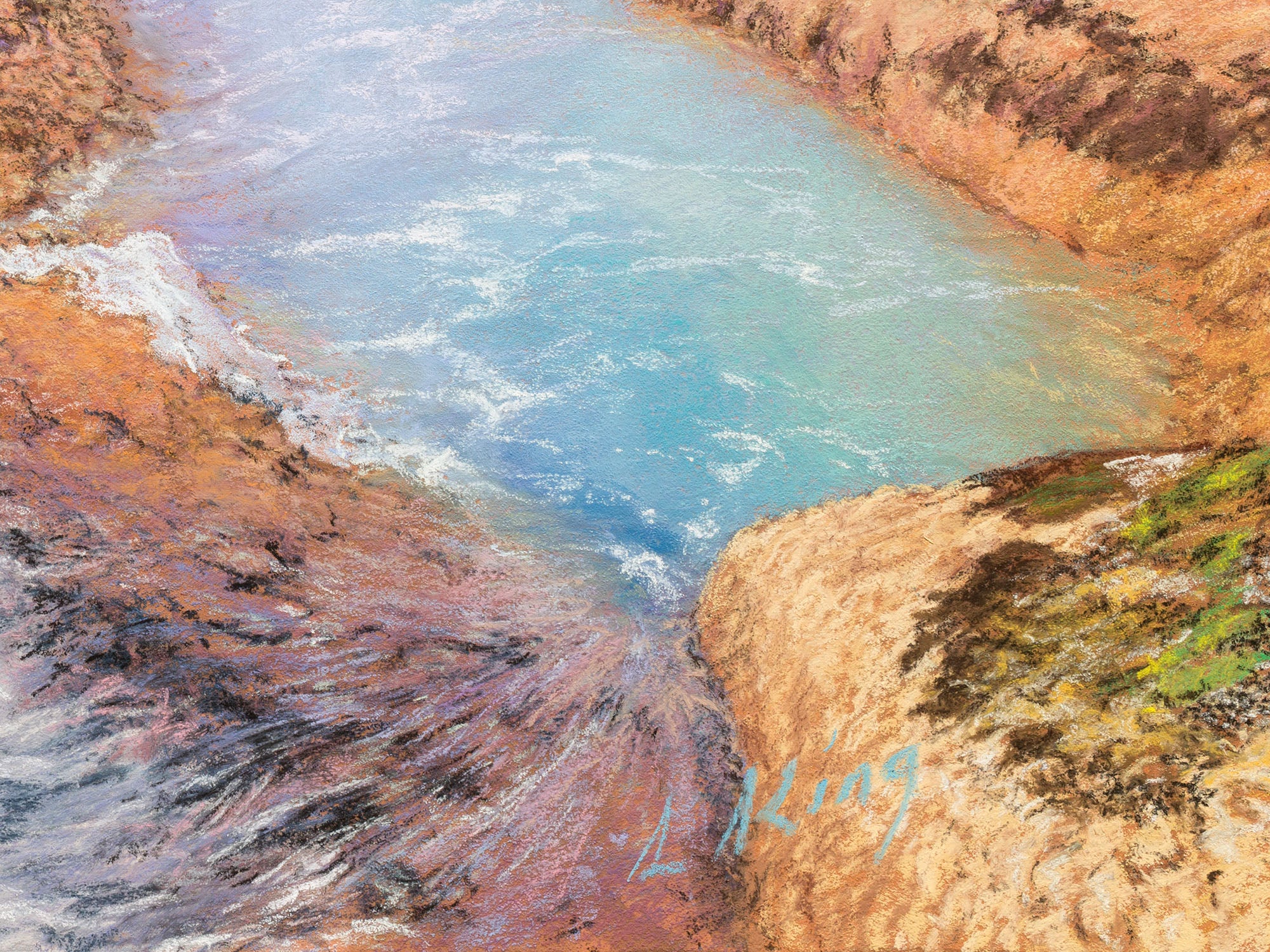Channel in the Rocks Pastel by Laurence King