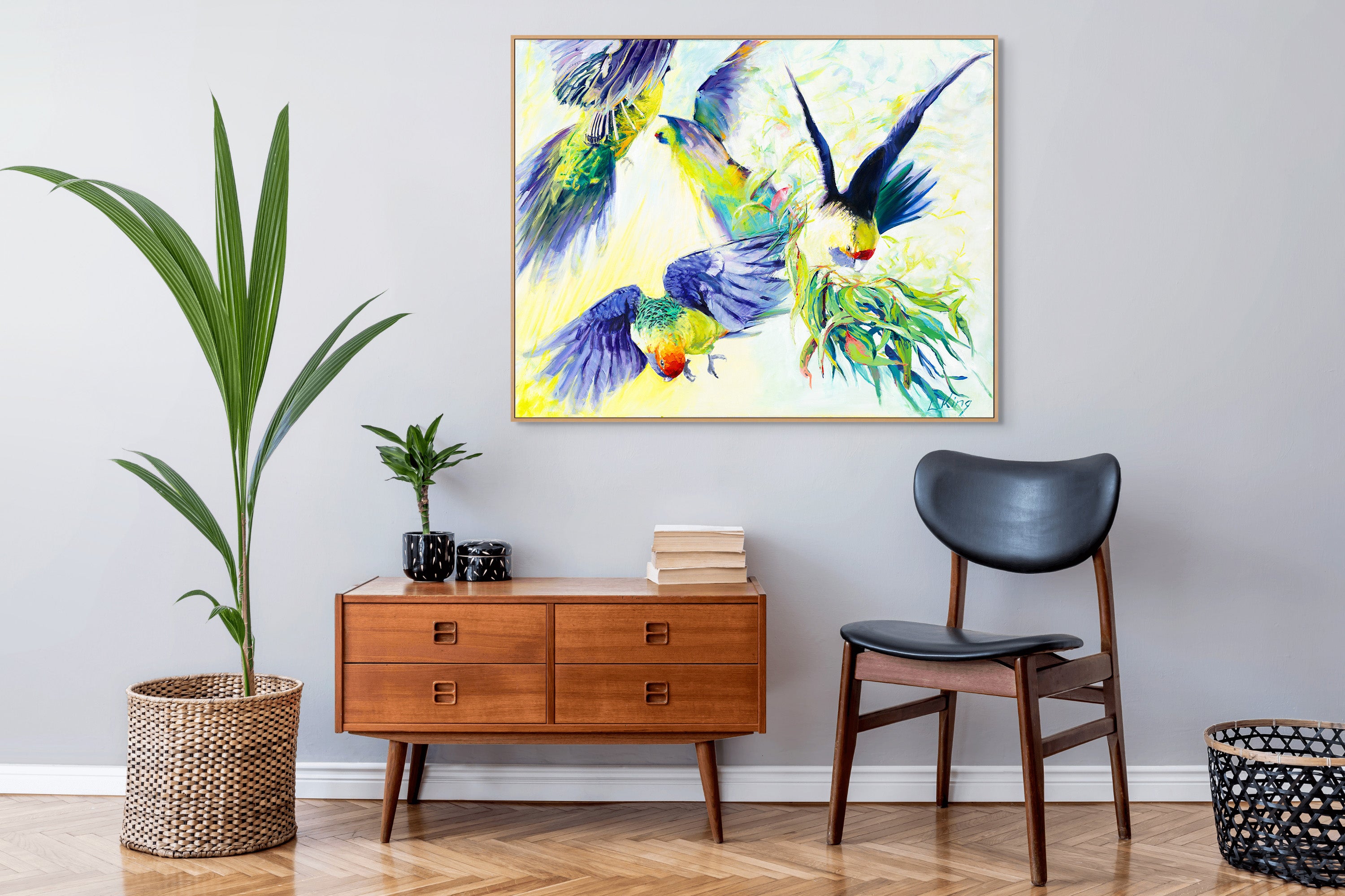 Rosellas in Flight by Laurence King