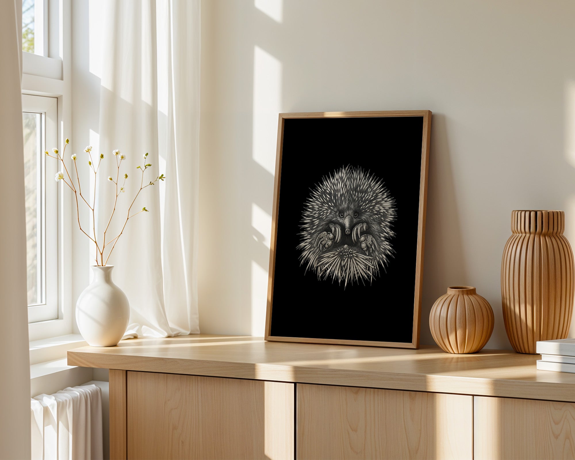 Echidna (Tachyglossus aculeatus) by Rebecca Robinson