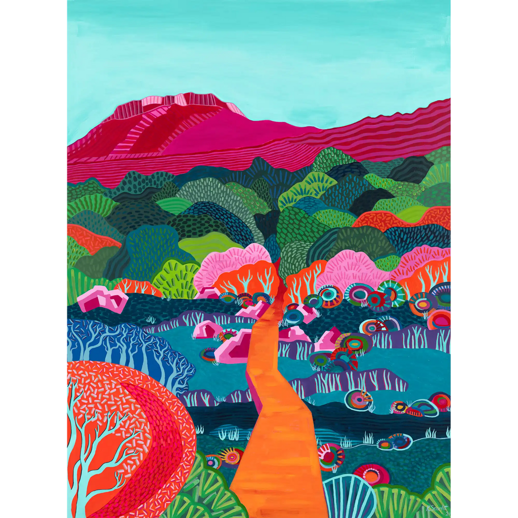 Follow the orange path - Pink Mountain by Kat Scarlet