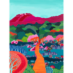 Follow the orange path - Pink Mountain by Kat Scarlet