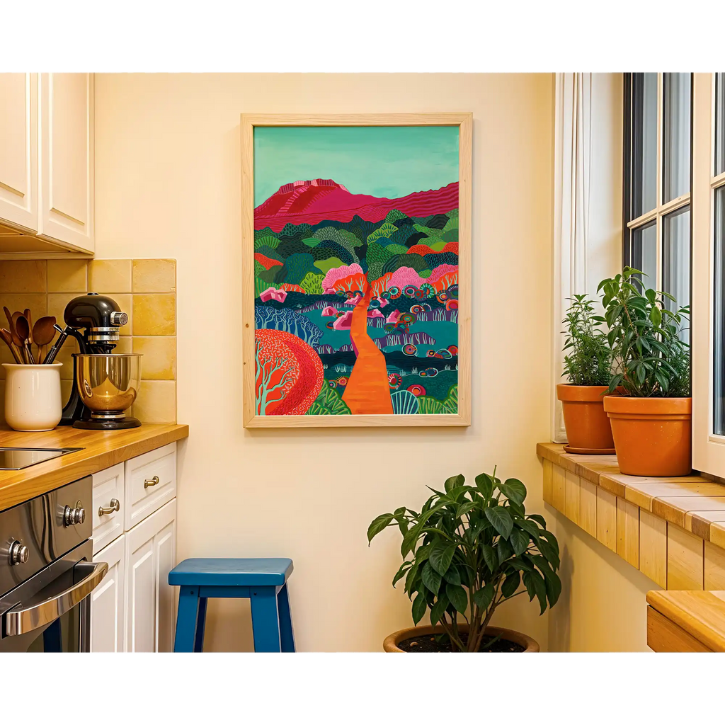 Follow the orange path - Pink Mountain by Kat Scarlet
