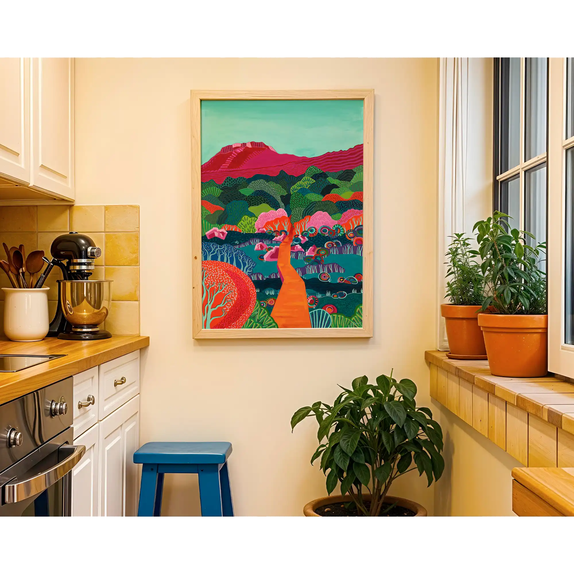 Follow the orange path - Pink Mountain by Kat Scarlet