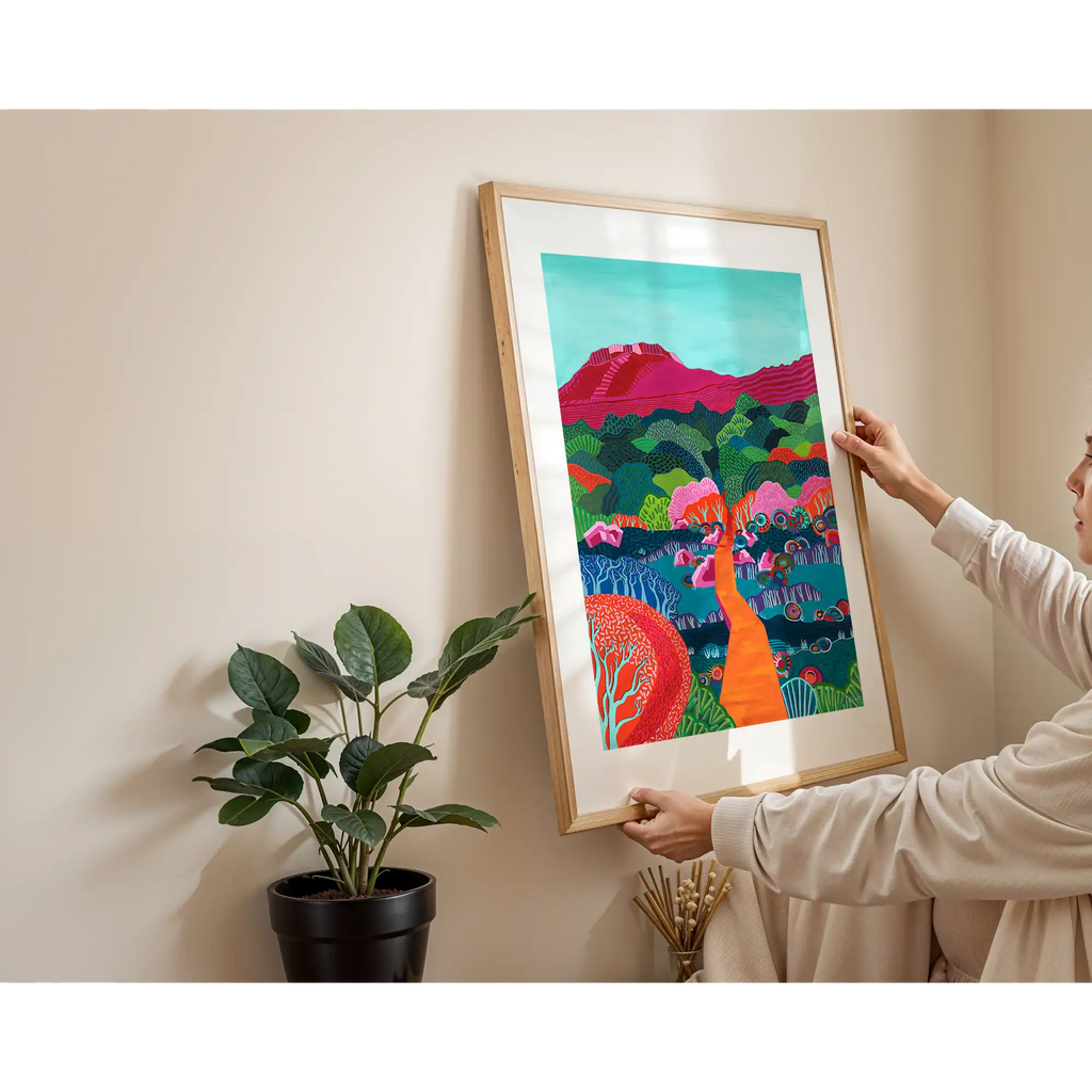 Follow the orange path - Pink Mountain by Kat Scarlet