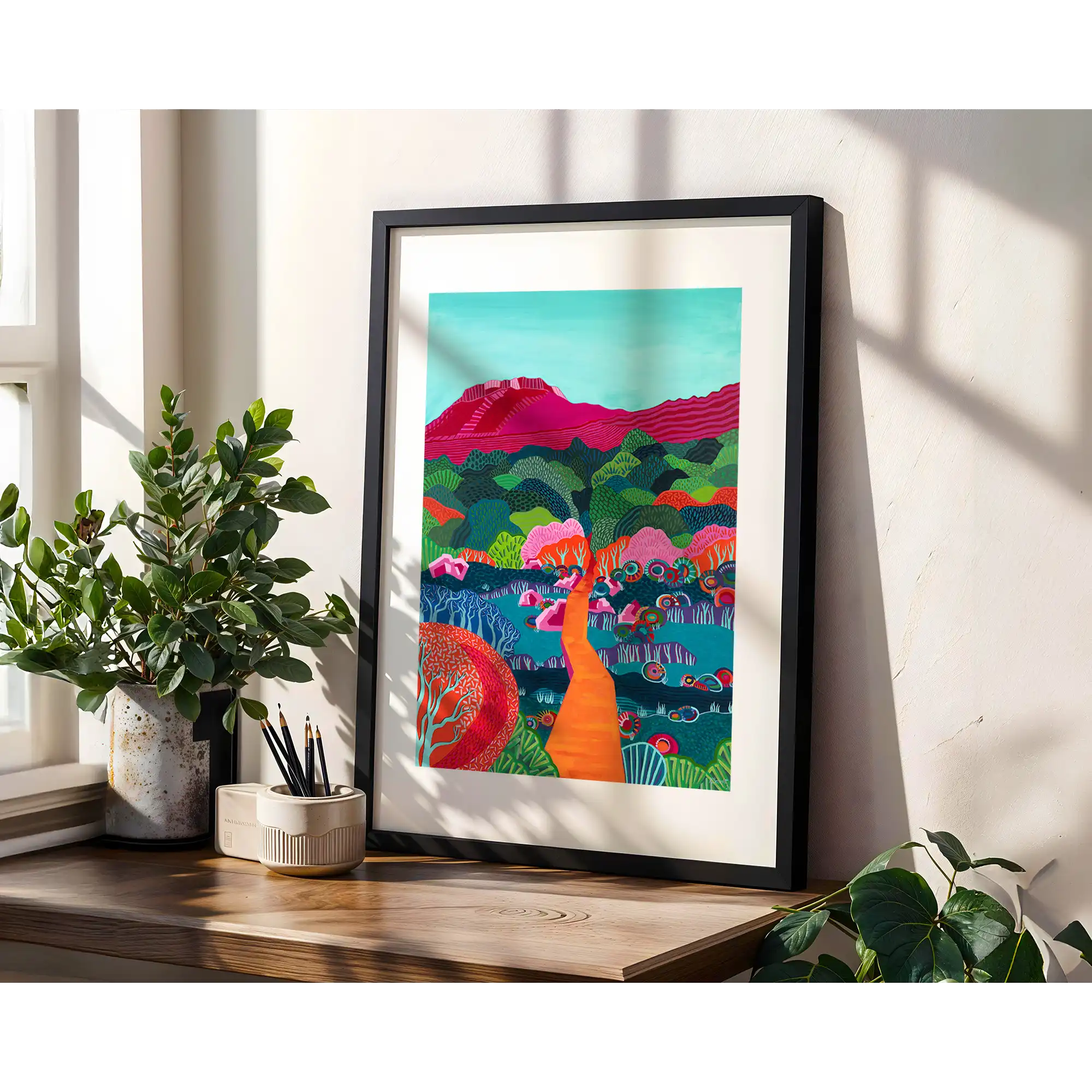 Follow the orange path - Pink Mountain by Kat Scarlet