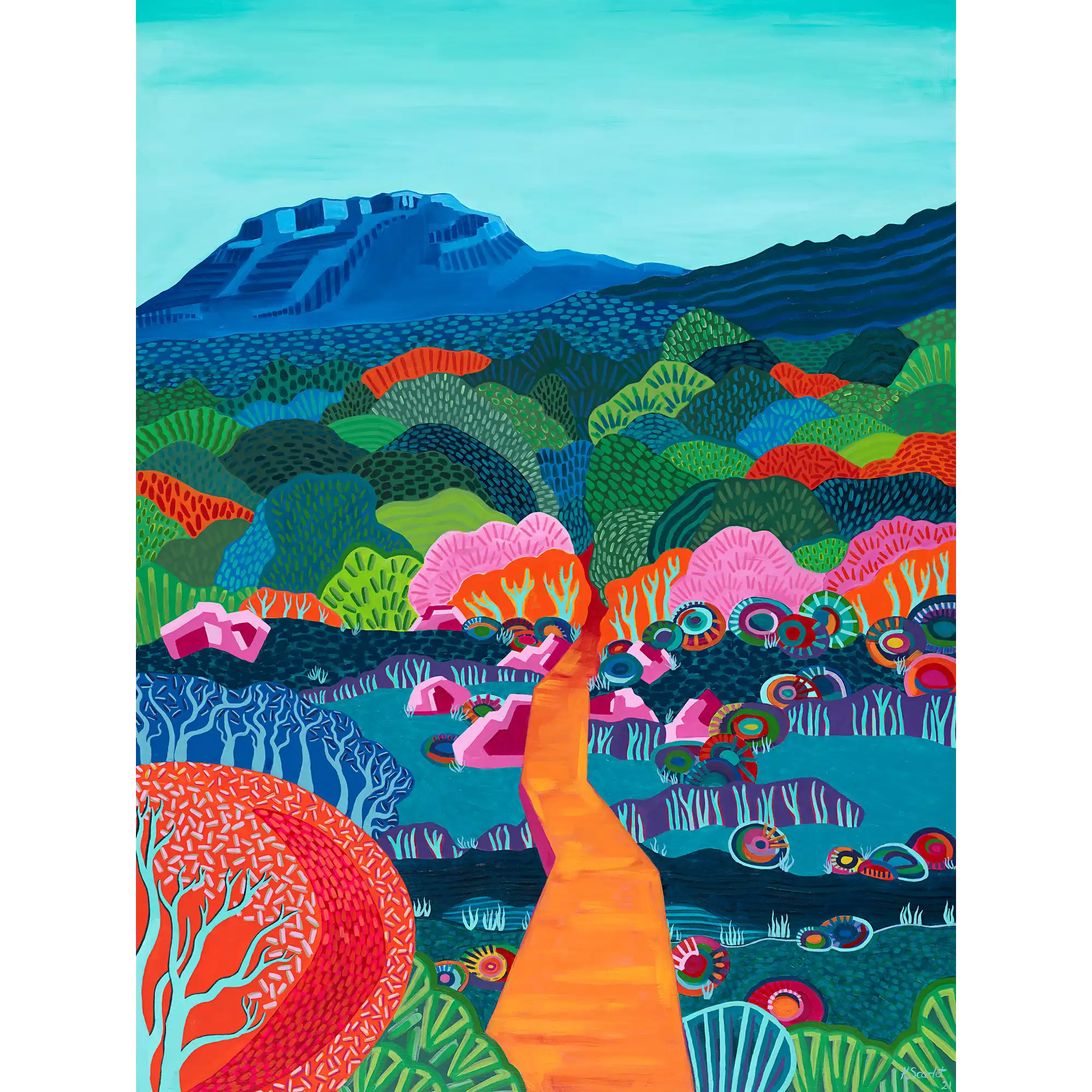 Follow the orange path  - Blue Mountain by Kat Scarlet