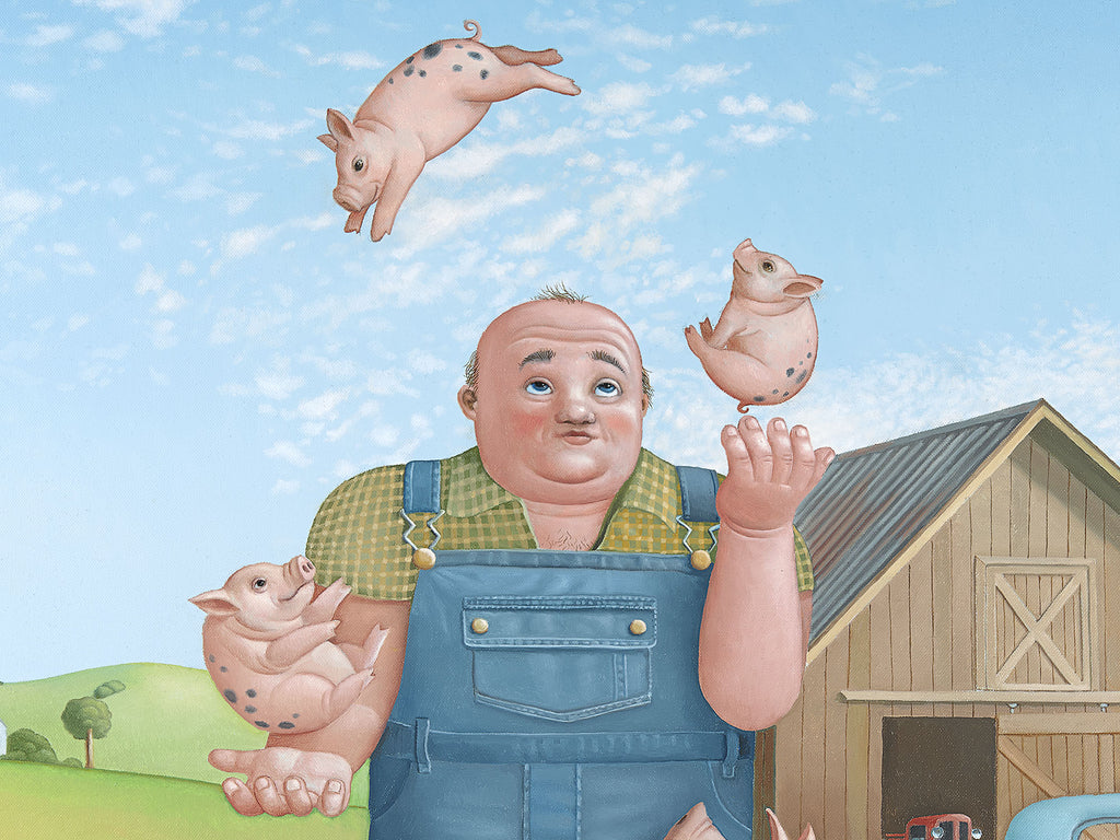 Piglet Juggling by Jim Stagg