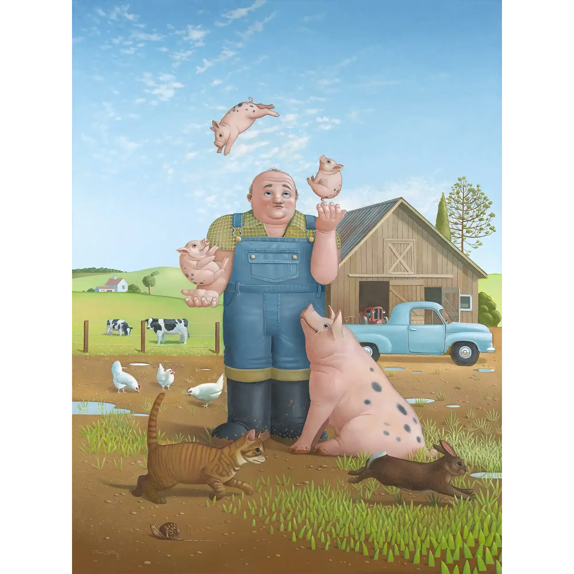 Piglet Juggling by Jim Stagg
