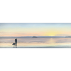 Coles Bay Sunrise, Man & Dog by Richard Stanley