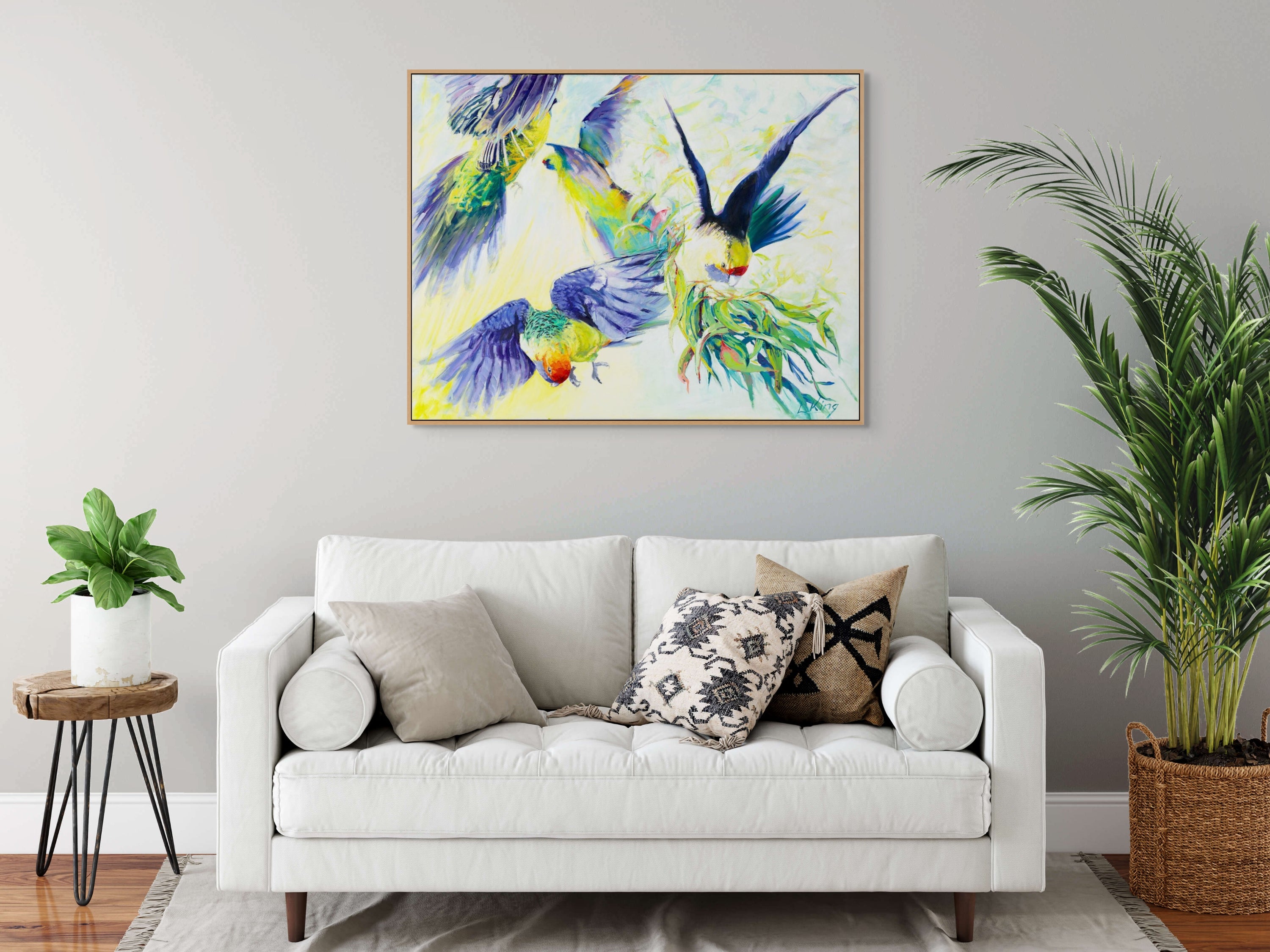 Rosellas in Flight by Laurence King